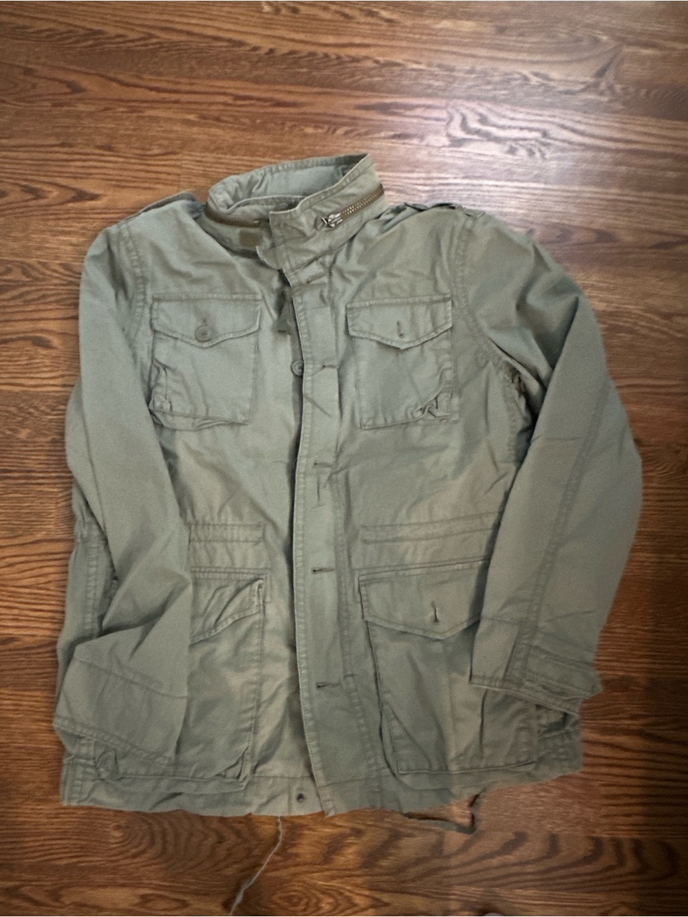 American Eagle Outfitters Military Field Jacket in Olive Green